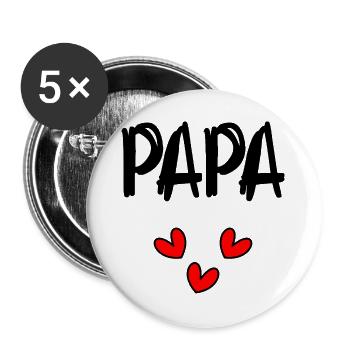 DAD. FATHER'S DAY. HAPPY FATHER'S DAY. HAPPY BIRTHDAY. - Buttons large 2.2''/56 mm (5-pack) - white - Front