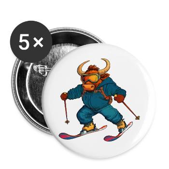 Skier Taurus - Buttons large 2.2''/56 mm (5-pack) - white - Front