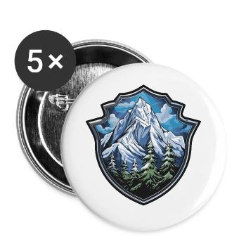 Montagnes - Lot de 5 grands badges (56 mm) - blanc - Devant