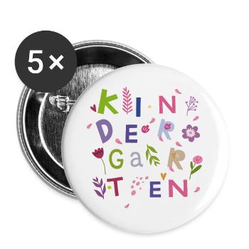 Kindergarten  - Buttons groß 56 mm (5er Pack) - Weiß - Vorne