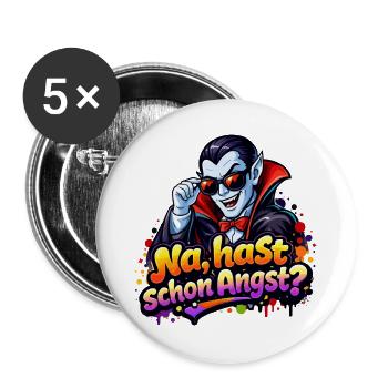drakula-comic-spruch - Buttons groß 56 mm (5er Pack) - Weiß - Vorne