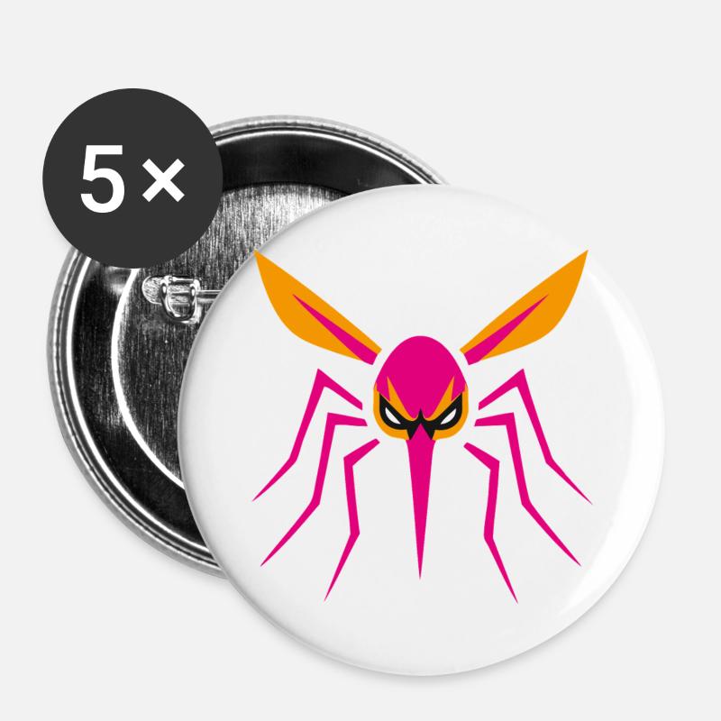 Mosquito, Mosquito, Insect, Evil - Buttons large 2.2''/56 mm (5-pack) - white
