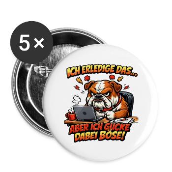 Ich mach das aber ich gucke dabei böse - Buttons groß 56 mm (5er Pack) - Weiß - Vorne
