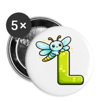 L for Dragonfly - Buttons large 2.2''/56 mm (5-pack) - white - Front