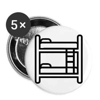 lit superposé - Lot de 5 grands badges (56 mm) - blanc - Devant