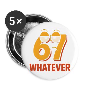 Six Seven Whatever Italian Brainrot Humor Meme - Buttons large 2.2''/56 mm (5-pack) - white - Front