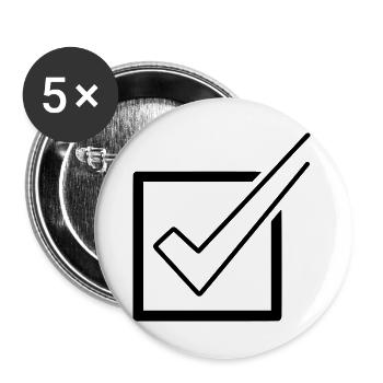 Checkliste Häkchen Box Erledigt - Buttons groß 56 mm (5er Pack) - Weiß - Vorne