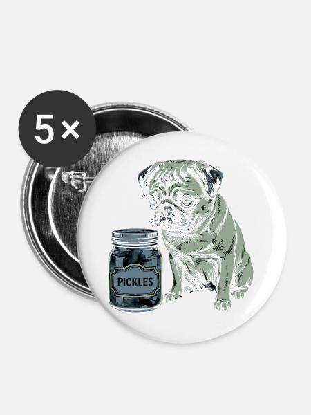 Hundefreund Design – Herz für Vierbeiner - Buttons groß 56 mm (5er Pack) - Weiß