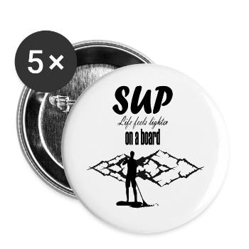 SUP La vie semble plus légère sur un tableau - Lot de 5 grands badges (56 mm) - blanc - Devant