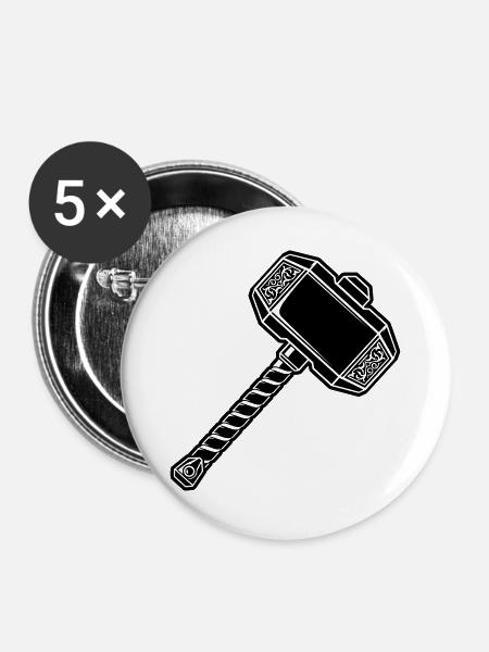 War Hammer - Buttons groß 56 mm (5er Pack) - Weiß