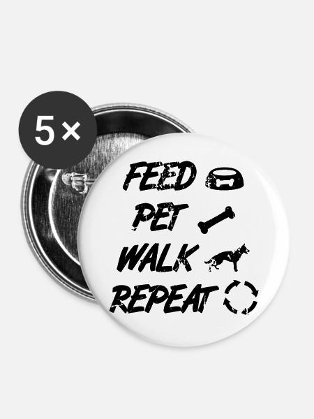 Schäferhund Spruch - Buttons groß 56 mm (5er Pack) - Weiß