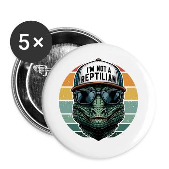 Je ne suis pas un OVNI drôle de Reptilien - Lot de 5 grands badges (56 mm) - blanc - Devant