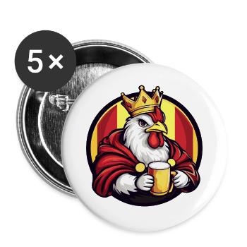 Chicken Beer Funny - Buttons large 2.2''/56 mm (5-pack) - white - Front