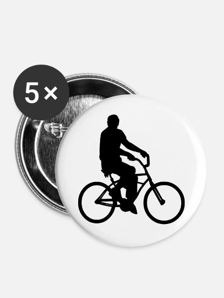 Fahrrad - Buttons groß 56 mm (5er Pack) - Weiß