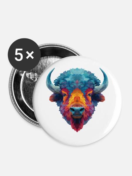 Bison - Buttons groß 56 mm (5er Pack) - Weiß