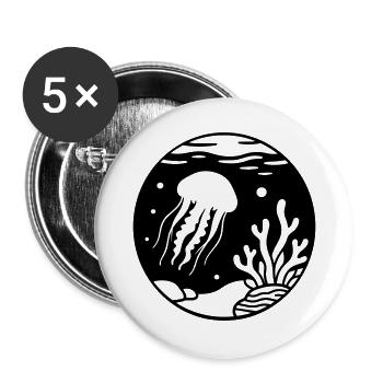jellyfish - Buttons large 2.2''/56 mm (5-pack) - white - Front