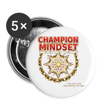 Champion Mindset Starburst - Buttons groß 56 mm (5er Pack) - Weiß - Vorne