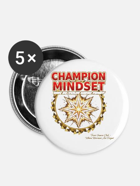 Champion Mindset Starburst - Buttons groß 56 mm (5er Pack) - Weiß