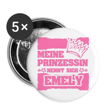Spruch Emely - Buttons groß 56 mm (5er Pack) - Weiß - Vorne