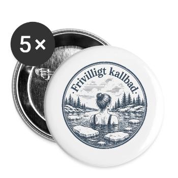 Bain Glacé Volontaire Humour Suédois - Buttons large 2.2''/56 mm (5-pack) - white - Front