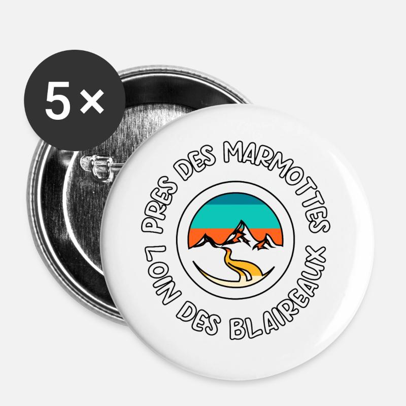 Marmots Monts Market - Buttons large 2.2''/56 mm (5-pack) - white