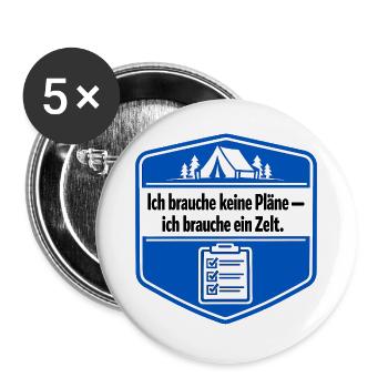 Je suis un campeur - Lot de 5 grands badges (56 mm) - blanc - Devant
