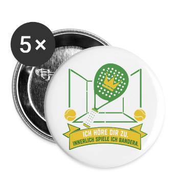 Innerlich immer Bandera — Padel 2026 - Buttons groß 56 mm (5er Pack) - Weiß - Vorne