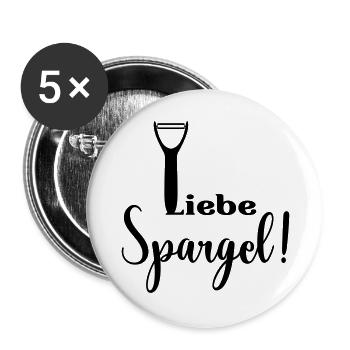 Liebe Spargel Gemüseschäler - Buttons groß 56 mm (5er Pack) - Weiß - Vorne