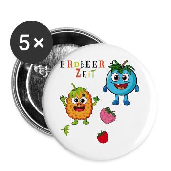 L’heure des fraises - Lot de 5 grands badges (56 mm) - blanc - Devant