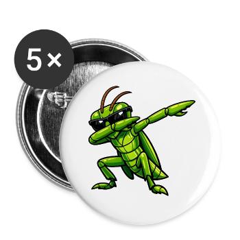 Tamponnement de la sauterelle - Lot de 5 grands badges (56 mm) - blanc - Devant