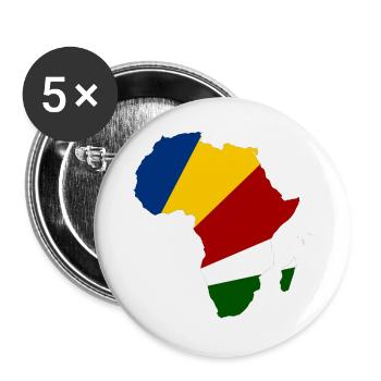 Seychellen_Flagge_Afrika - Buttons groß 56 mm (5er Pack) - Weiß - Vorne