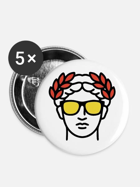 Römische Statue Sonnenbrille Antike Kunst - Buttons groß 56 mm (5er Pack) - Weiß