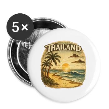 Thailand Tropical Sunset - Buttons groß 56 mm (5er Pack) - Weiß - Vorne