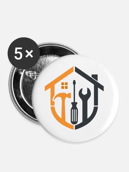 Caretaker Coat of Arms – Craftsman Logo - Buttons large 2.2''/56 mm (5-pack) - white