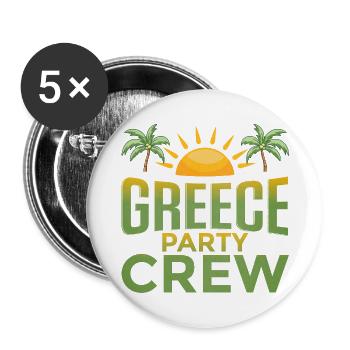Équipe du parti grec - Lot de 5 grands badges (56 mm) - blanc - Devant