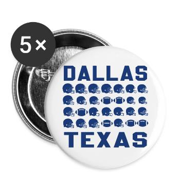 Dallas Texas Football Helmets Pattern - Buttons large 2.2''/56 mm (5-pack) - white - Front