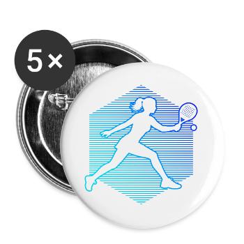 Padel Accessories Gift for Padel for Beginners Fans - Buttons large 2.2''/56 mm (5-pack) - white - Front