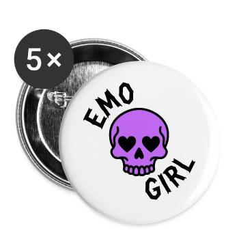 emo girl - Buttons large 2.2''/56 mm (5-pack) - white - Front