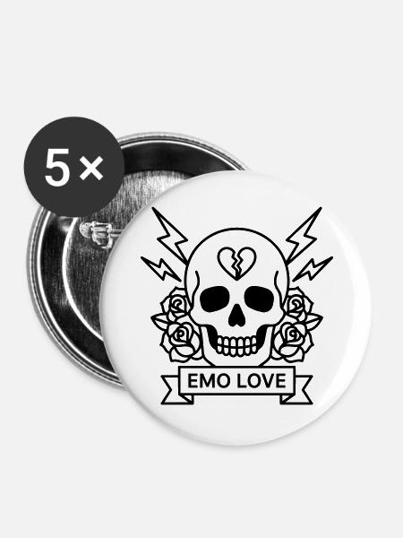 EMO - Buttons groß 56 mm (5er Pack) - Weiß