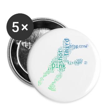 Pickleball players design for pickleball game fans - Buttons large 2.2''/56 mm (5-pack) - white - Front