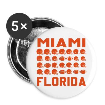Miami Florida Football-Grid - Buttons groß 56 mm (5er Pack) - Weiß - Vorne
