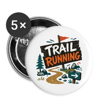 trail running - Buttons large 2.2''/56 mm (5-pack) - white - Front