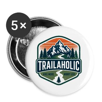 A Little More, Worry Less - Buttons large 2.2''/56 mm (5-pack) - white - Front