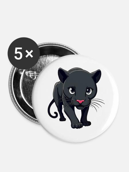 Panther - Buttons groß 56 mm (5er Pack) - Weiß