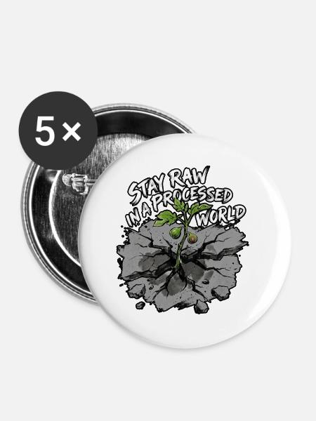 Natürlich Leben - Buttons groß 56 mm (5er Pack) - Weiß
