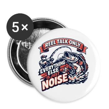 Reel Talk Only Noisy Fishing - Buttons large 2.2''/56 mm (5-pack) - white - Front