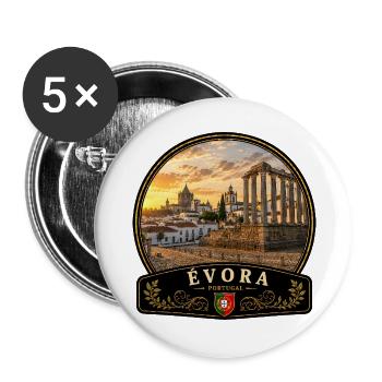 Evora Portugal Altstadt Urlaub Europa Atlantik - Buttons groß 56 mm (5er Pack) - Weiß - Vorne