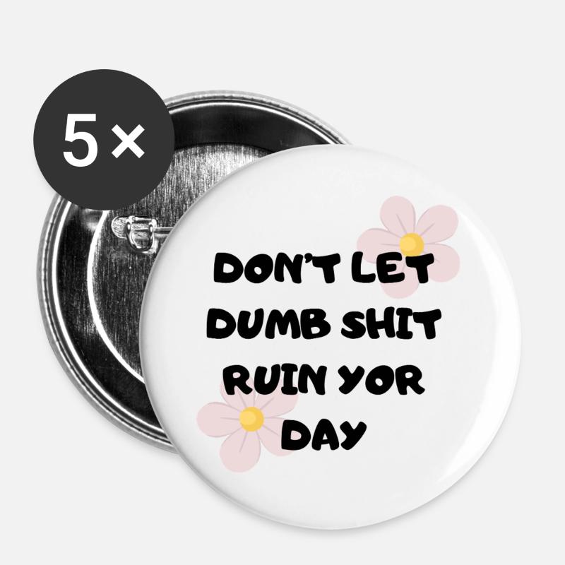 Pastel Blossoms Accent Handwriting - Buttons large 2.2''/56 mm (5-pack) - white