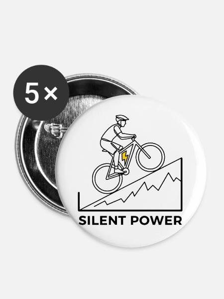 Lightning Uphill Ride - Buttons groß 56 mm (5er Pack) - Weiß