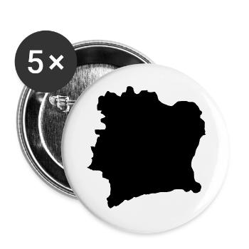 Carte de la Côte d’Ivoire - Lot de 5 grands badges (56 mm) - blanc - Devant